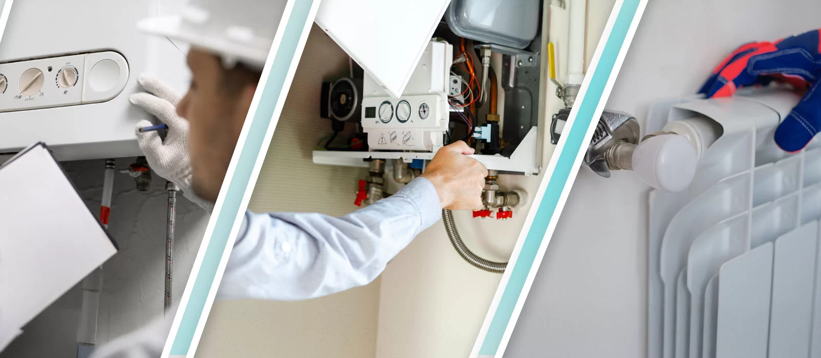 Servisim Jet teknik personeli kombi kontrolü yaparken